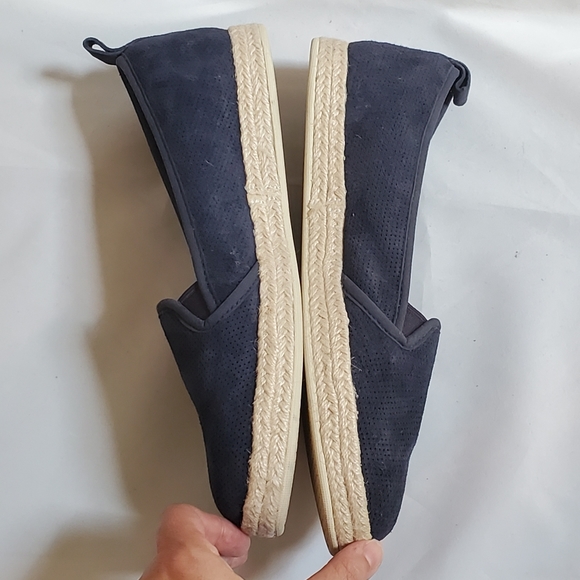 Clarks Azella Major Suede Navy Flat Loafer Shoes - Picture 3 of 9